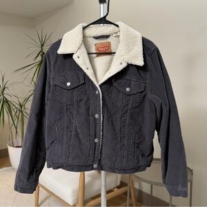 Levi's Gray Sherpa-Lined Denim Trucker Jacket